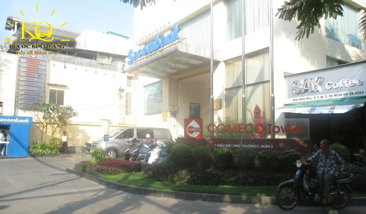 Địa ốc Kim Quang | Hình chụp khuôn viên trước văn phòng cho thuê quận 3 Comeco Building Phía trước tòa nhà Comeco Building