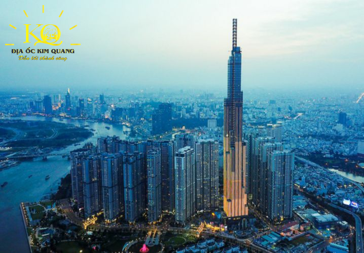 Cho thuê văn phòng hạng A Landmark 81 tòa nhà về đêm | Địa Ốc Kim Quang Toàn cảnh tòa nhà hạng a Landmark 81