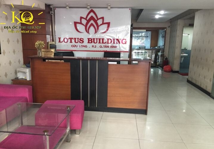 Cho thuê văn phòng quận Tân Bình tòa nhà Lotus khu vực lễ tân Lễ tân tòa nhà Lotus Building