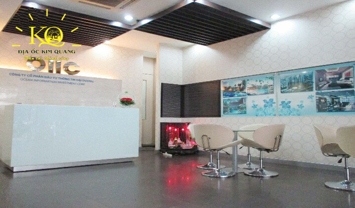 Địa ốc Kim Quang | Hình chụp quầy lễ tân tại tòa nhà cho thuê văn phòng quận 3 OIIC building Quầy lễ tân tại Proffice Building