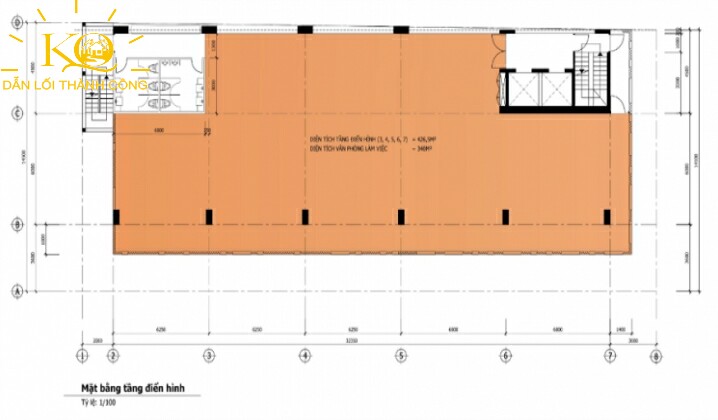 Cho thuê văn phòng quận 1 giá rẻ Đồng Nhân building layout tòa nhà | Địa ốc Kim Quang Layout tầng điển hình Đồng Nhân Building