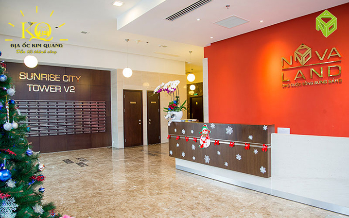 Địa ốc Kim Quang | Hình chụp khu vực lễ tân tại tòa nhà cho thuê văn phòng quận 7 Sunrise City Khu vực lễ tân tòa nhà Sunrise City Building