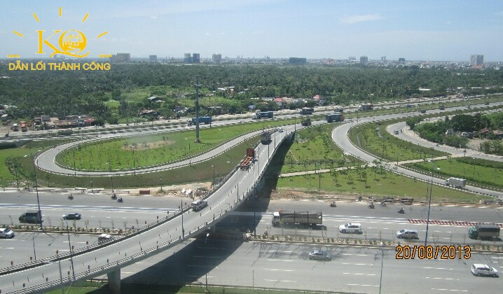 Cho thuê văn phòng quận 2 The Vista view nhìn ra đường Lê Hữu Thọ View tòa nhà The Vista