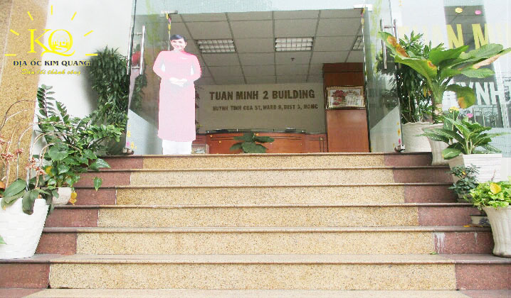 Cho thuê văn phòng quận 3 Tuấn Minh 2 building lối vào tòa nhà Phía trước tòa nhà Tuấn Minh 2 Building