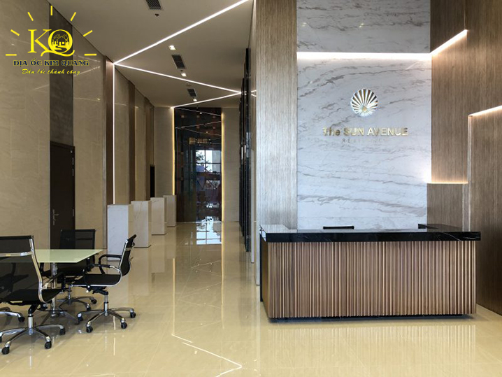 Hình chụp khu vực lễ tân của tòa nhà cho thuê văn phòng quận 2 The Sun Avenue Khu vực lễ tân The Sun Avenue
