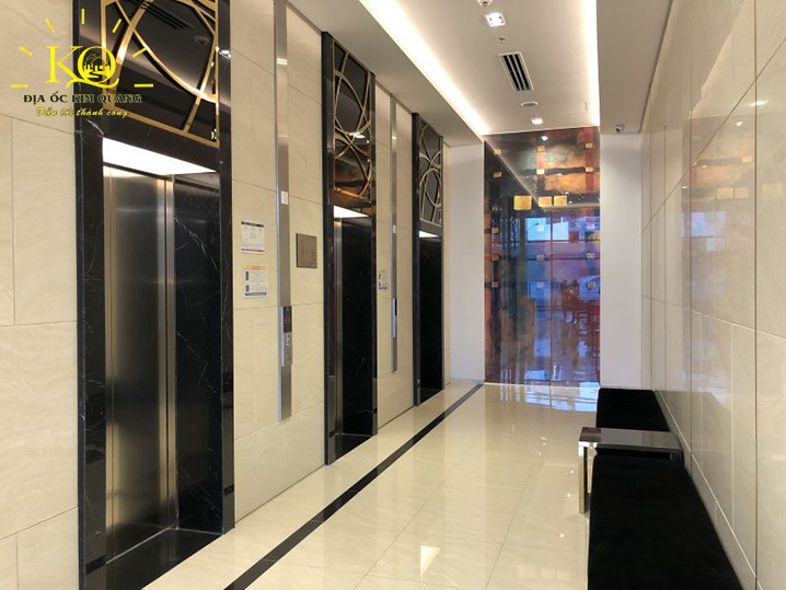 Khu vực hành lang trước thang máy của cho thuê văn phòng quận 2 The Sun Avenue Khu vực hành lang trước thang máy tòa nhà The Sun Avenue